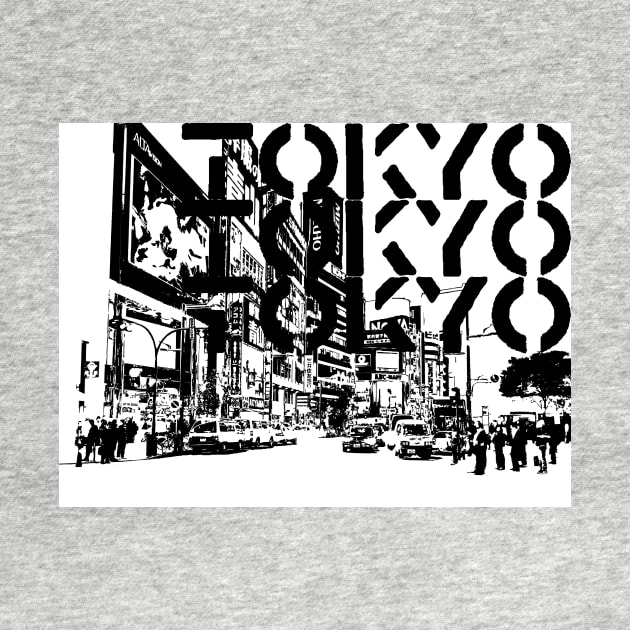 Toykyo Japan Black White by rendezbleu